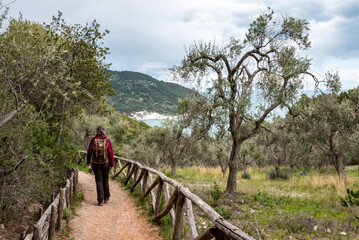 Hiking the famous Nature Trail from Mergoli to Vignanotica, Gargano Peninsula in Italy