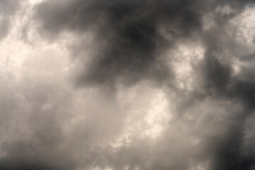 Gray storm clouds in the sky. Bad weather. Hurricane