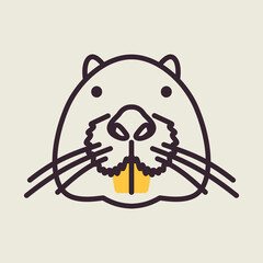 Otter beaver icon. Animal head vector
