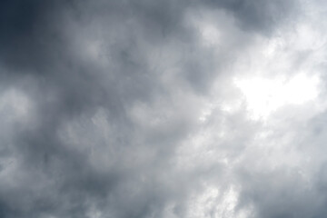 Gray storm clouds in the sky. Bad weather. Hurricane