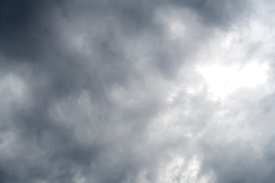 Gray storm clouds in the sky. Bad weather. Hurricane
