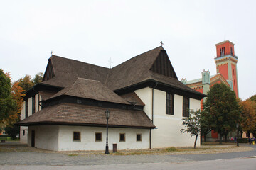 Fototapeta na wymiar Protestant Wooden Chruch in Kezmarok, Slovakia 
