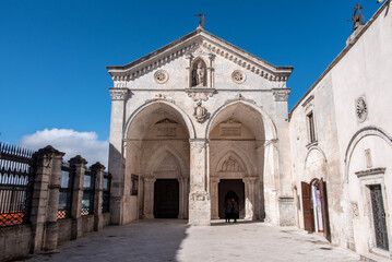 Fototapeta na wymiar Famous Archangel Michael pilgrimage church in Monte Sant'Angelo, Gargano peninsula in Southern Italy