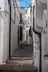 Enchanted empty alleyway in Monte Sant Angelo, Gargano peninsula in Southern Italy