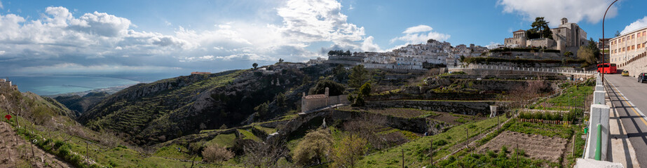 Fototapeta na wymiar View of historic old pilgrimage town Monte Sant Angelo, Gargano Peninsula in Italy