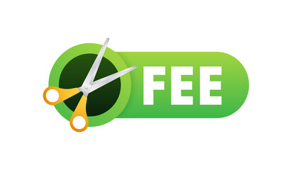 Fee scissors icon isolated on white background. Vector icon