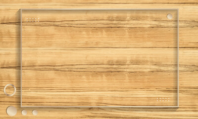 wooden texture background vector with rectangle 3d board