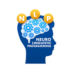 NLP - Neuro linguistic programming, medical concept. Vector stock illustration.