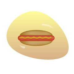 vector illustration of voluminous hot dog