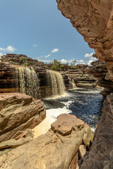 waterfall in the city of Ibicoara, Chapada Diamantina, State of Bahia, Brazil