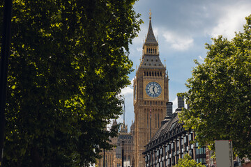 Fototapeta na wymiar Union Jack flag and Big Ben, London