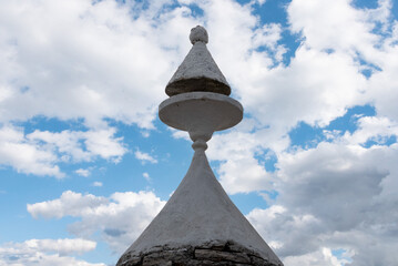 Typical pilled stone roof of a trullo in Alberobello, Southern Italy