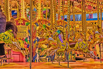 Fairground rides at night