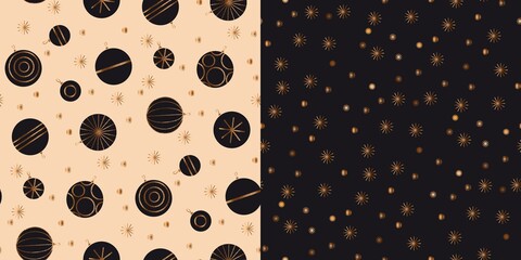 Laconic Xmas ornaments seamless pattern design