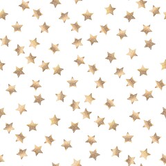 Elegant golden stars Christmas pattern