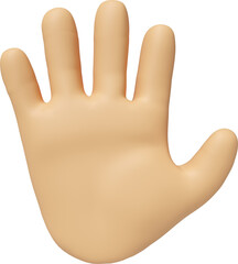 Number 5 in american language sign 3d render cartoon