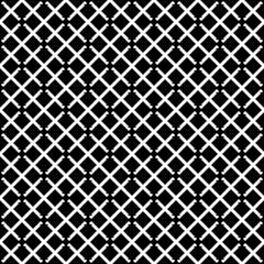 Repeated white diagonal lines on black background. Grid wallpaper. Seamless surface pattern design with stripes ornament. Grill motif. Digital paper for textile print, web designing, page fills.