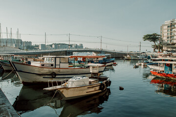 Fototapeta na wymiar view of the boats in the Urca neighborhood, Rio de Janeiro