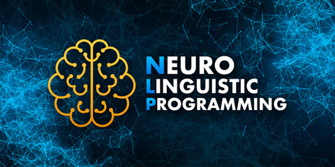 NLP - Neuro linguistic programming, medical concept. Vector stock illustration. - obrazy, fototapety, plakaty