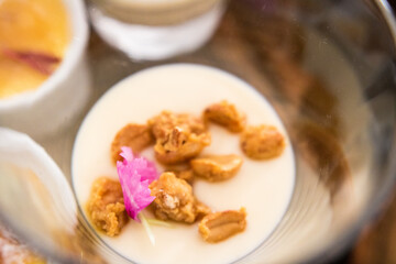 thai dessert with milk