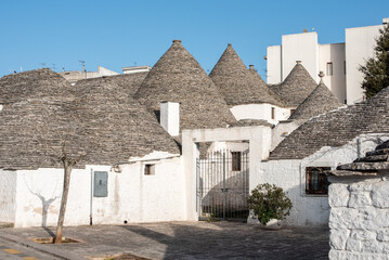 Fototapeta na wymiar Historic trulli dwellings in Alberobello, Italy