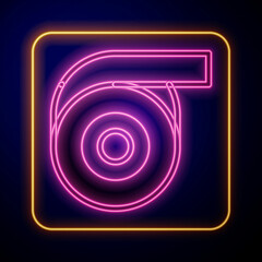 Glowing neon Scotch tape icon isolated on black background. Roll adhesive tape. Insulating tape. Vector