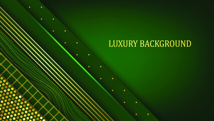 Green and gold luxury background. Vector illustration.