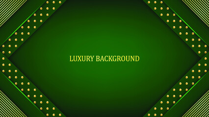 Green and gold luxury background. Vector illustration.
