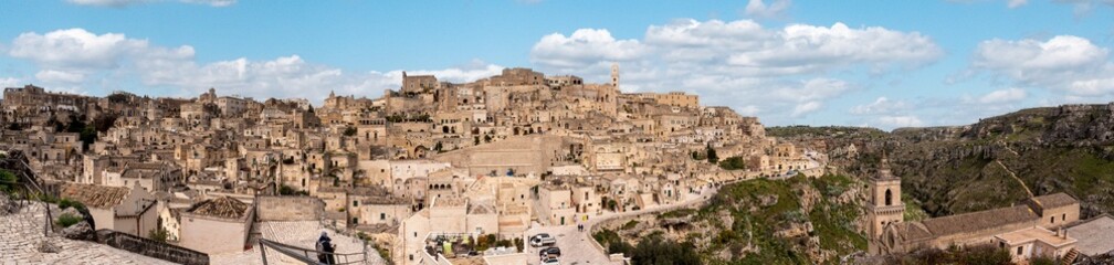 Obraz premium Scenic view of famous historic downtown Matera in Italy