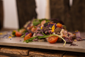 grilled meat with vegetables