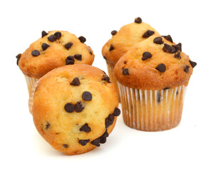 chocolate muffin isolated on a white background