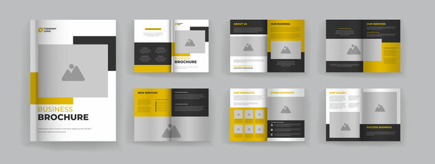 12 page business brochure template minimalist design