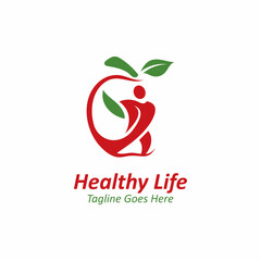 People leaf wellness logo abstract nature design Vector