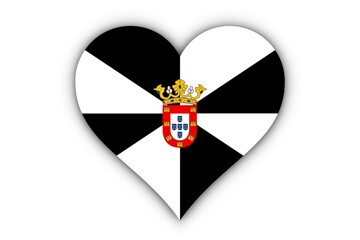 Bandera de Ceuta en corazón - obrazy, fototapety, plakaty