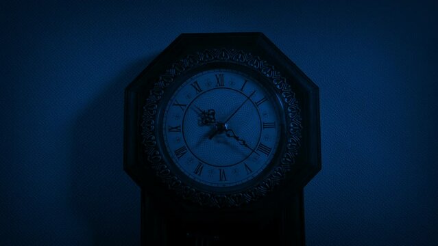 Vintage Wall Clock At Night