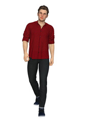 Fototapeta premium handsome male, isolated, 3D render