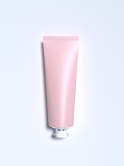 Cosmetic cream tubes, blank beauty and care product packaging mock-up 3D render
