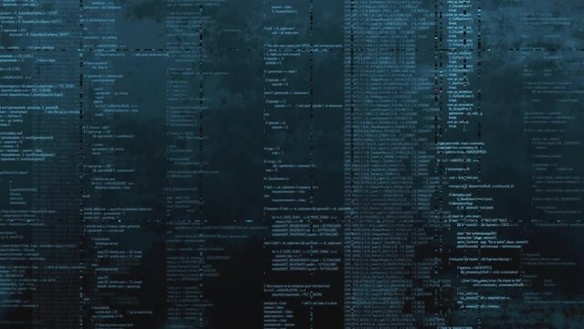 Code data on the screen glitch effect