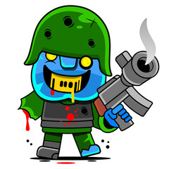 Vector illustration of halloween zombies. Vector illustration of halloween zombies. Blue zombies. Ready for party. 31 October. Halloween