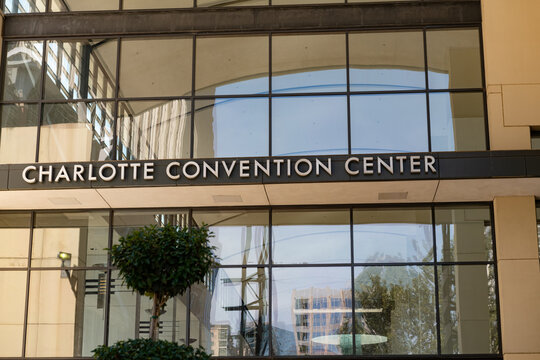 The Entrance To The Charlotte Convention Center In Uptown Charlotte, North Carolina