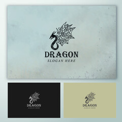 Dragon wing logo vector design