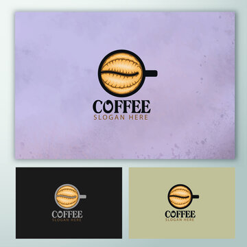 Coffee Logo blue and color vector design