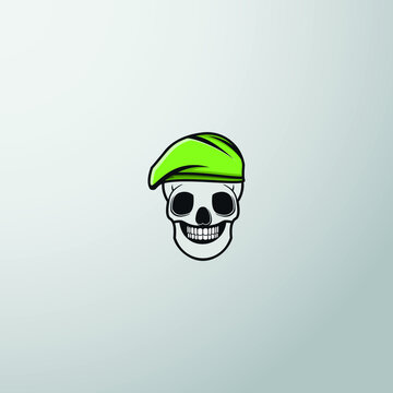 Skull logo green vector design