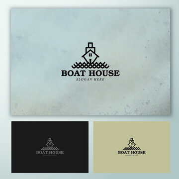 Boat House Logo Vector Design