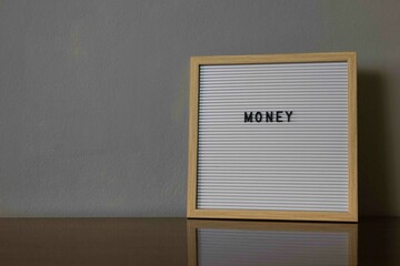 Money Letterboard with copy space 