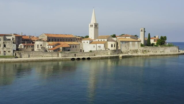 Aerial photo of Porec town, Istra, Croatia