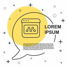 Black line Taxi mobile app icon isolated on white background. Mobile application taxi. Random dynamic shapes. Vector