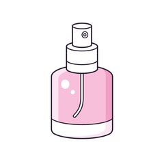 Pink perfume spray bottle tester isolated vector