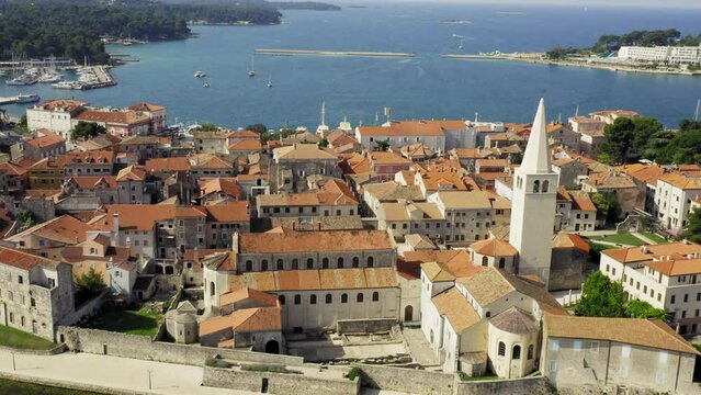 Aerial photo of Porec town, Istra, Croatia