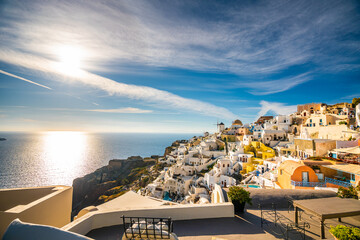Fototapeta na wymiar Oia, Santorini island in Greece, on a sunny day